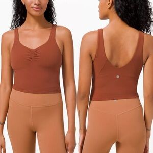 Lululemon Align Tank *Gathered-Front In Dark Terracotta LW1DBNS Size 10